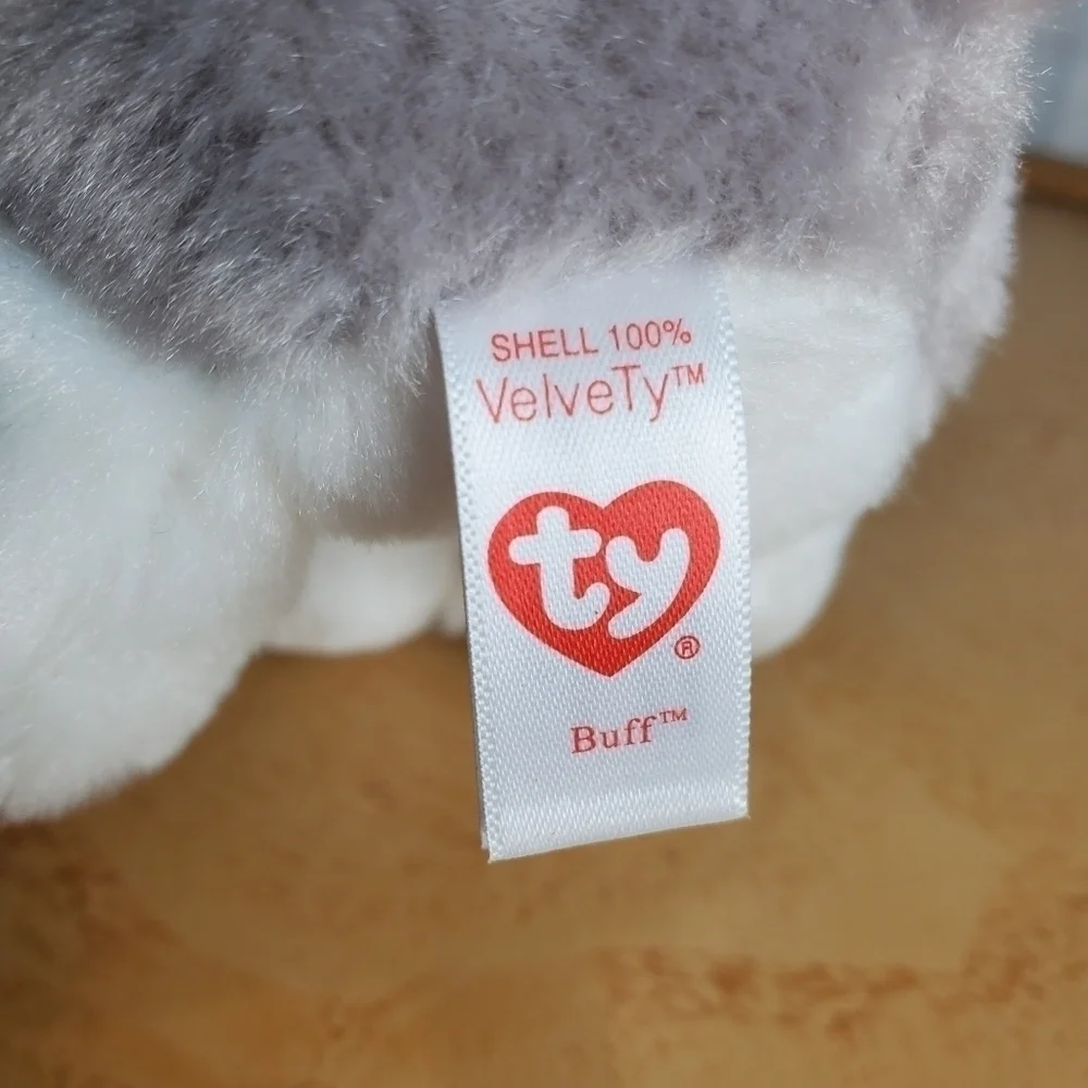 TY Beanie Babies Buff The Husky Dog Puppy Gray Small 6